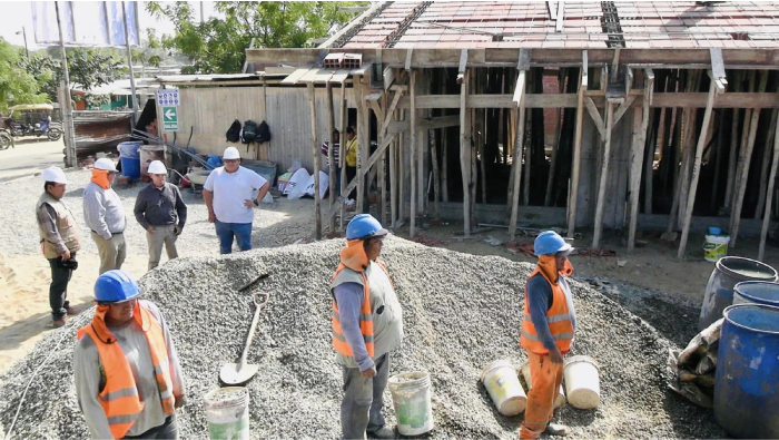 Construcción de la I.E .I Olivares San Fernando a un 20% de avance