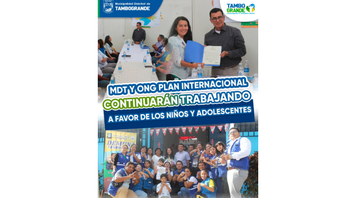 𝑴𝑫𝑻 y ong Plan Internacional continuaran trabajando a favor de los niños y adolescentes