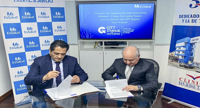 EsSalud celebra convenio con Clínica San Judas Tadeo para la emisión de Certificados de Incapacidad Temporal para el Trabajo – CITT
