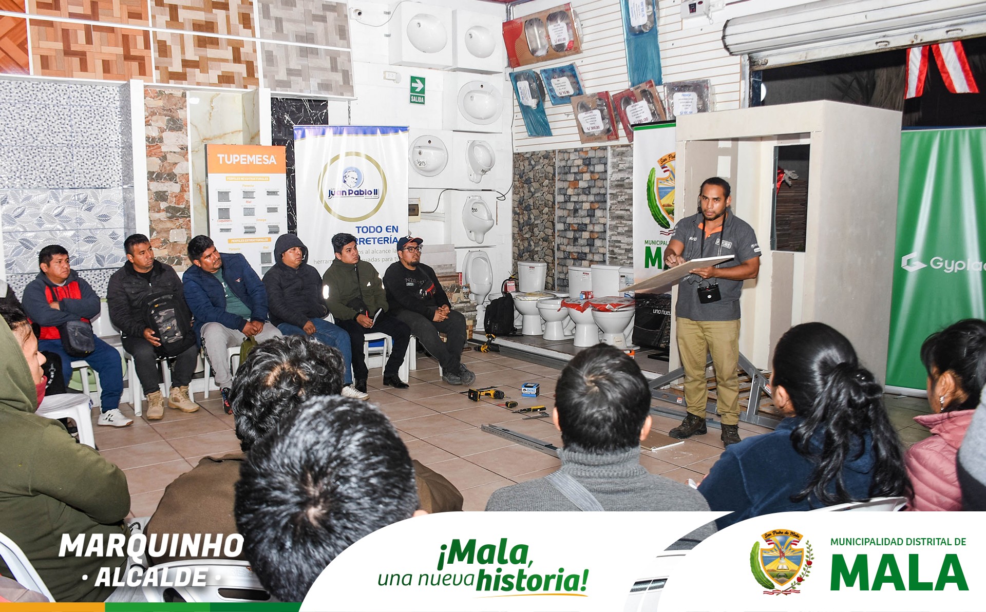 Última Capacitación de Formación Profesional del Programa Empleo para Todos con el Tema Aprende a Construir con Sistema Drywall