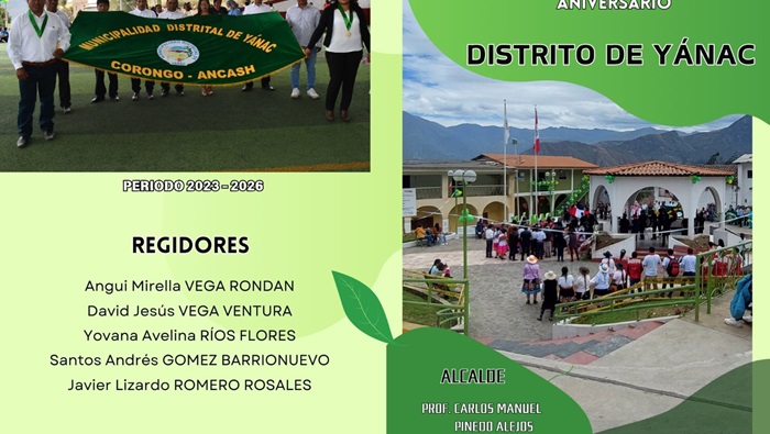 Invitación al 88 aniversario del distrito Yanac