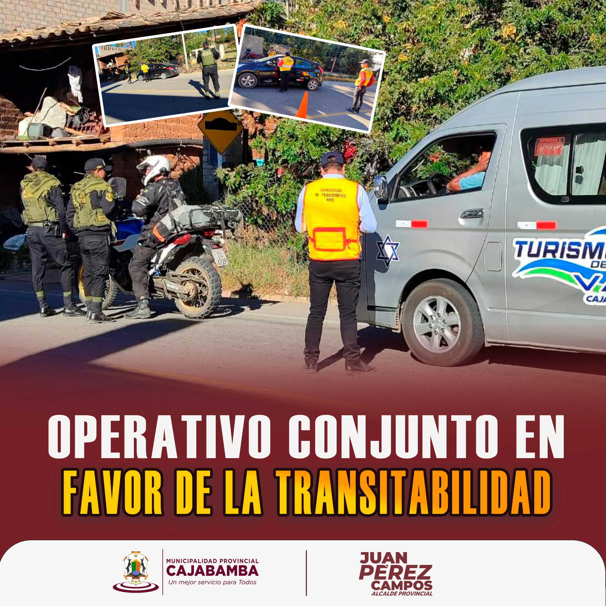 se llevó a cabo un operativo conjunto entre la Policía Nacional del Perú y la Municipalidad Provincial de Cajabamba