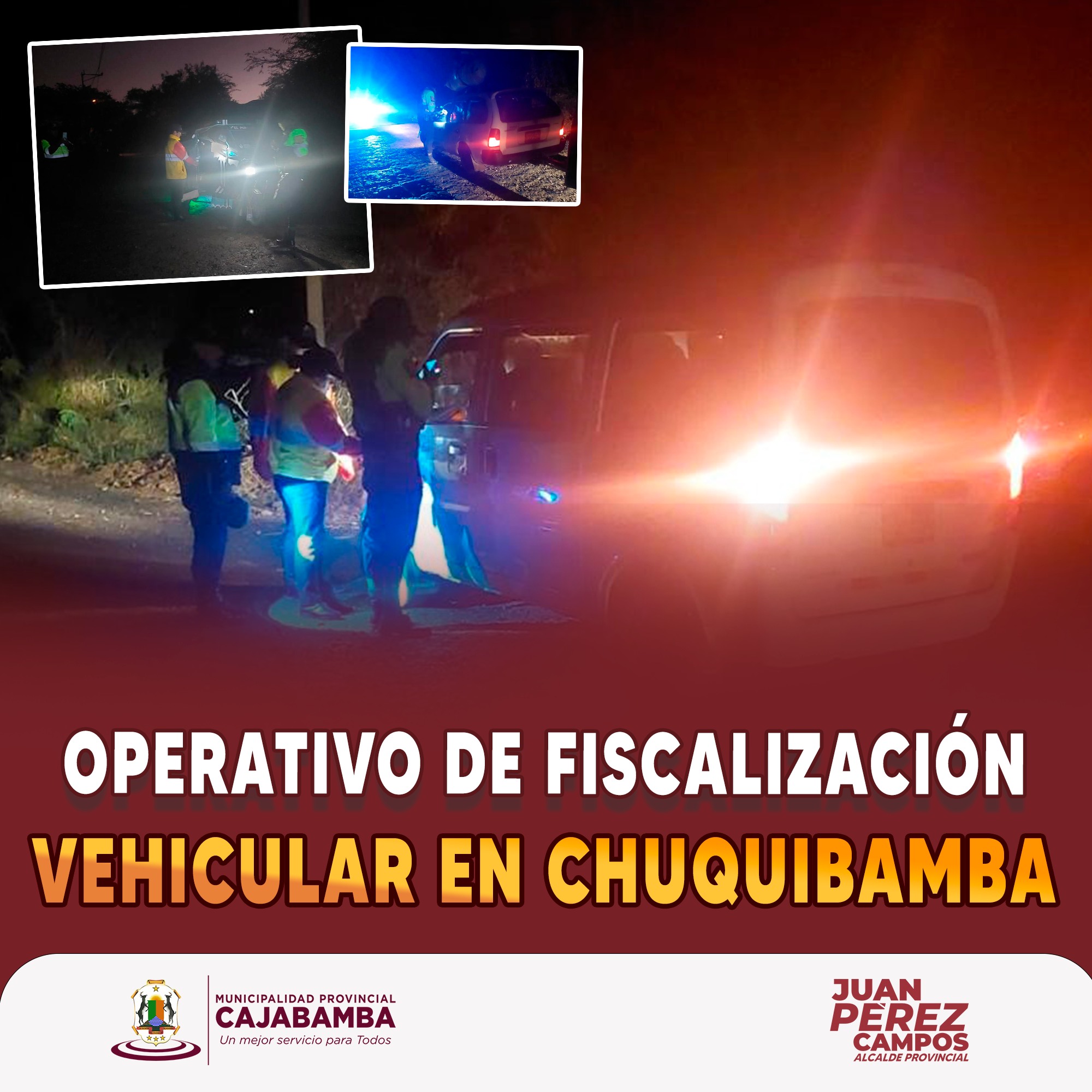Operativo de fiscalización vehicular en Chuquibamba