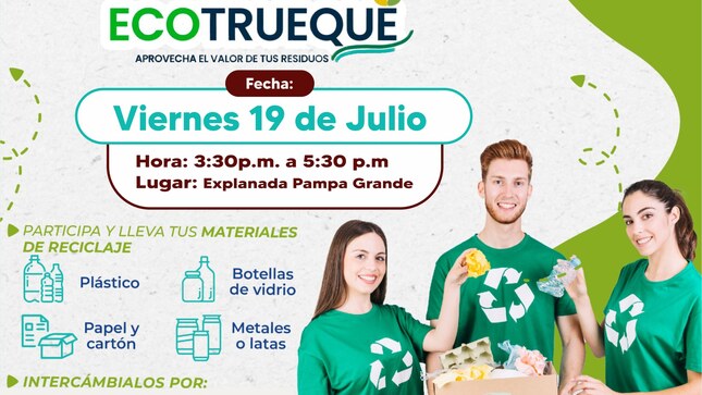 Vecino, vecina Participa hoy del último día de la Campaña de reciclaje “ECOTRUEQUE”