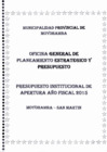 Vista preliminar de documento Presupuesto Institucional 2015