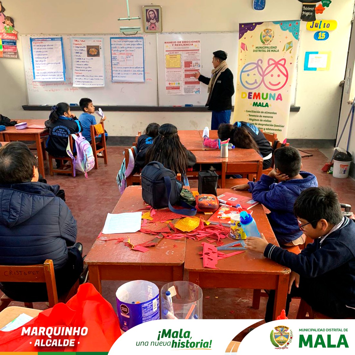 Se Realizaron los Talleres Psicológicos "Manejo de las Opciones" en la IEP 20796 Santa Rosa del Programa "Pasando Lista con "DEMUNA"