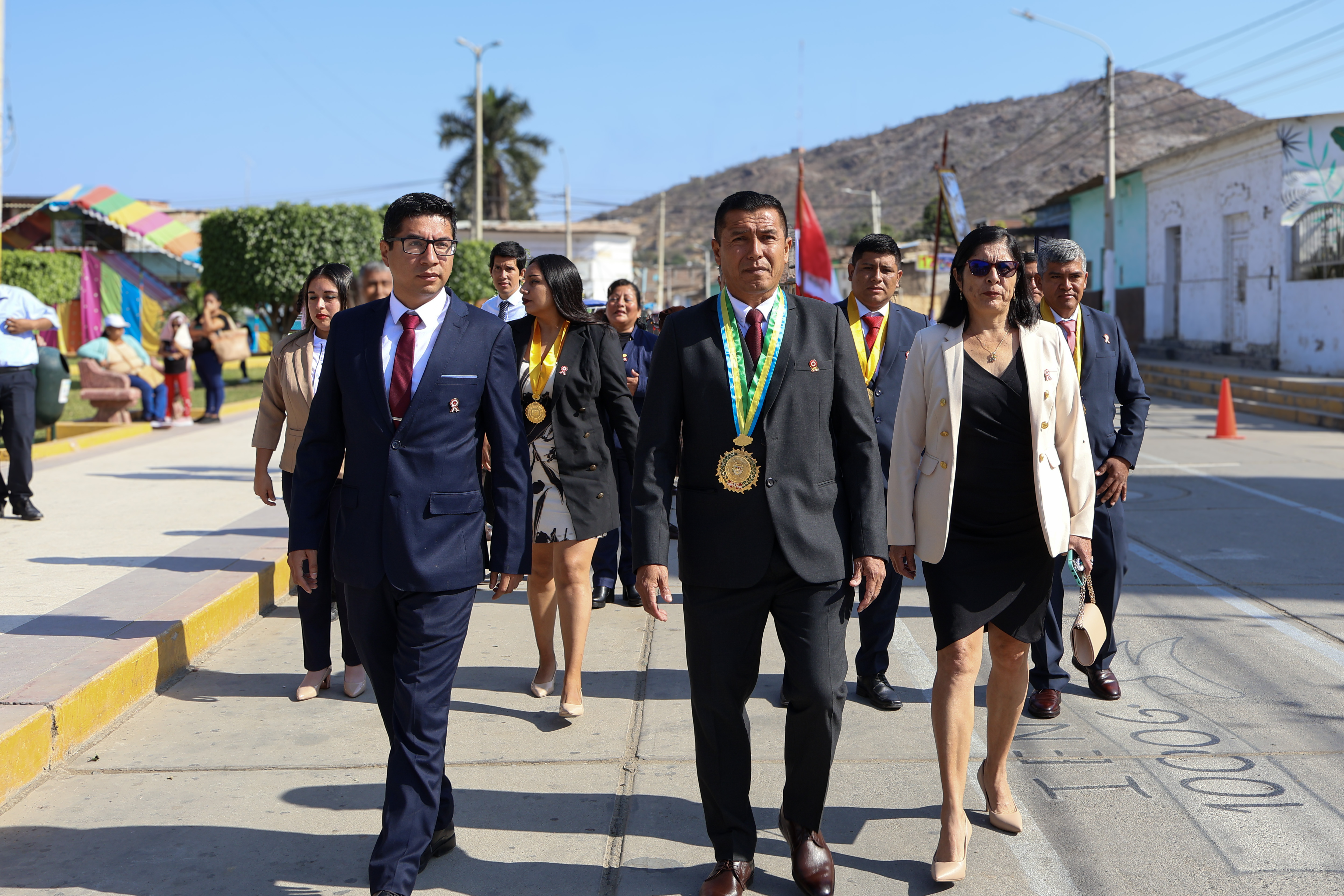 Imagen del desfile por fiestas patrias.