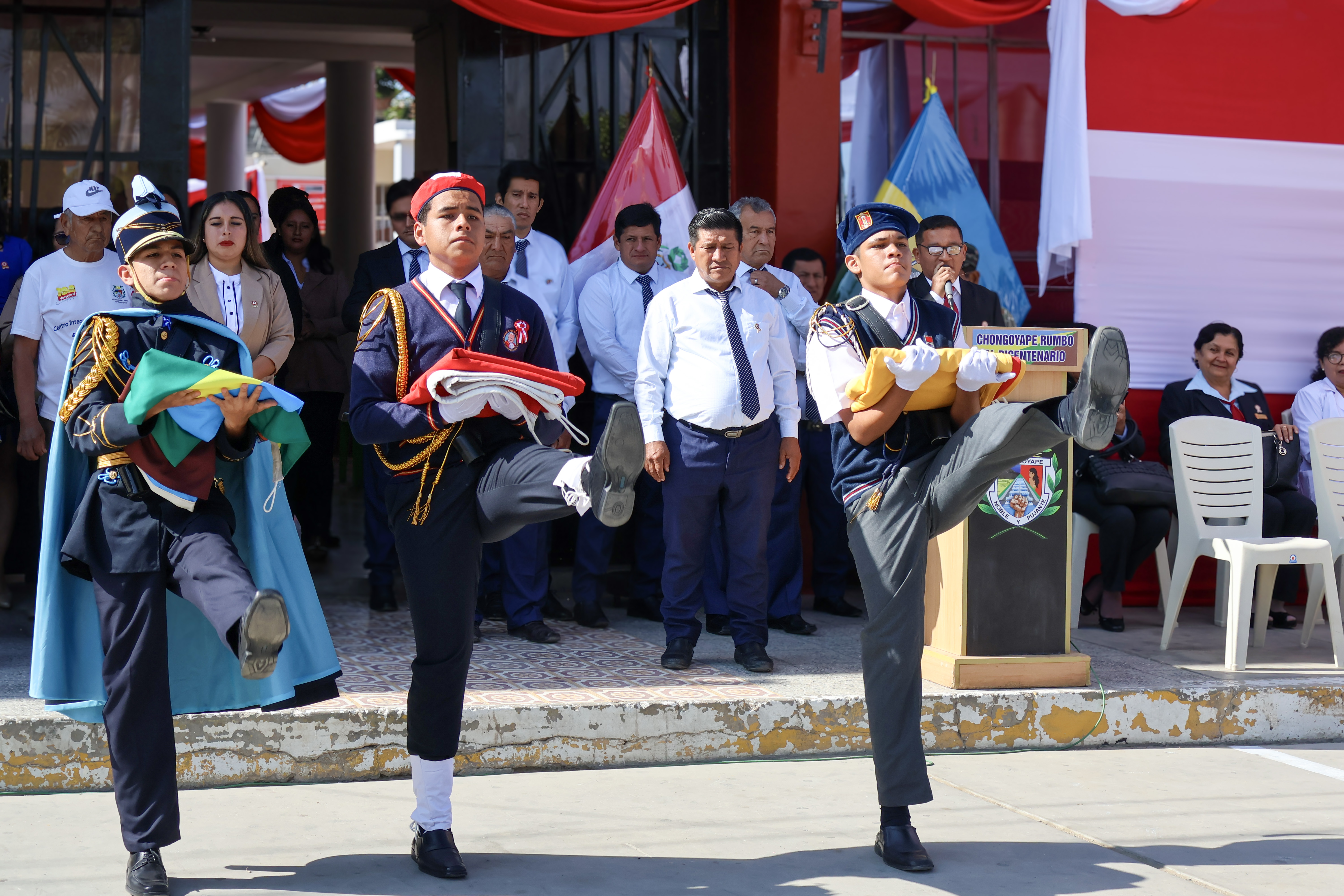 Imagen del desfile por fiestas patrias.
