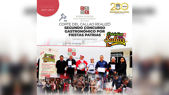 Corte Superior del Callao realiza 2do Concurso Gastronómico por Fiestas Patrias