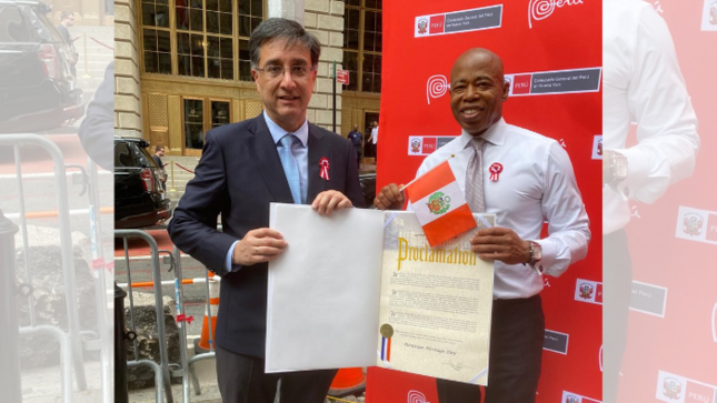 Fiestas patrias en Nueva York: alcalde de la ciudad proclama el 22 de julio como Día de la Herencia Peruana