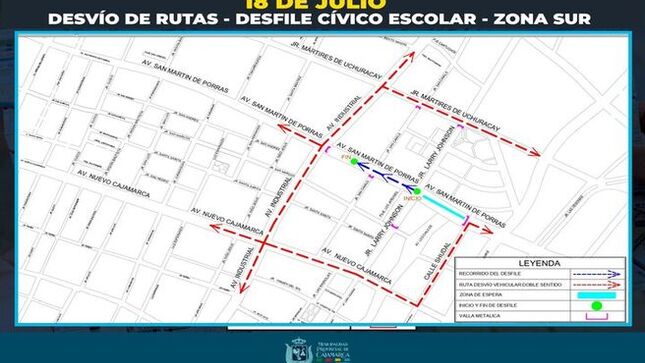 ✅Conoce todas las rutas alternas que podrás utilizar mañana desde las 6:00 a. m. hasta la 1:00 p.m. debido a que se desarrollará el desvile cívico escolar UNIDEZSUR
