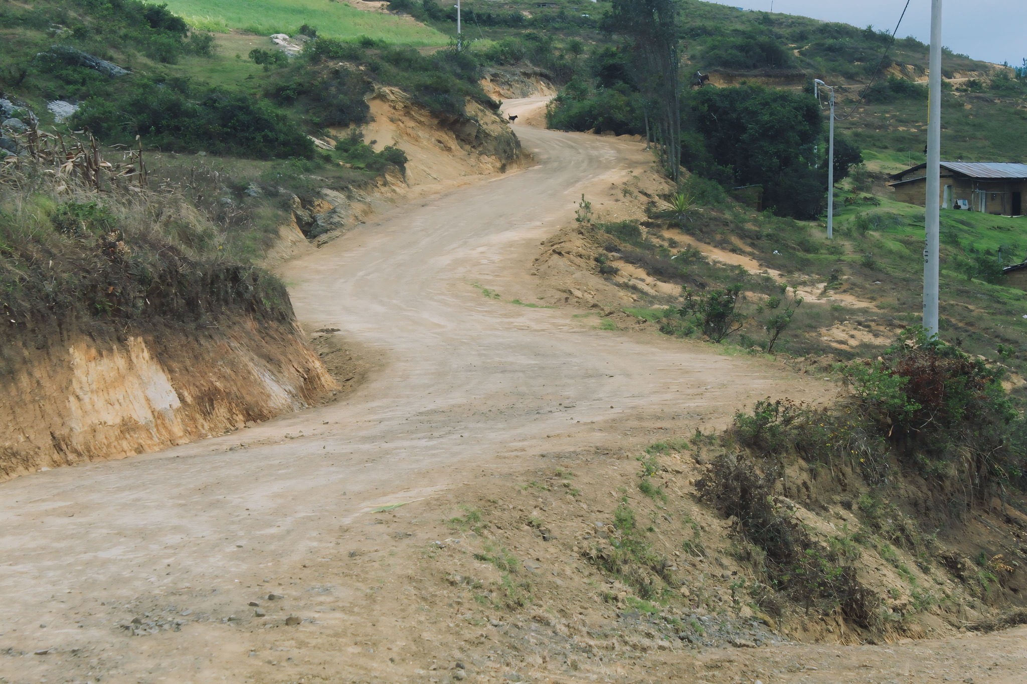 Fotografía del mejoramiento de la trocha carrozable en la vía Cochabamba-Sogos.