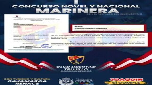 🤝Nuestro 𝐂𝐎𝐍𝐂𝐔𝐑𝐒𝐎 𝐍𝐎𝐕𝐄𝐋 𝐘 𝐍𝐀𝐂𝐈𝐎𝐍𝐀𝐋 𝐃𝐄 𝐌𝐀𝐑𝐈𝐍𝐄𝐑𝐀 será respaldado por el tradicional 𝐂𝐋𝐔𝐁 𝐋𝐈𝐁𝐄𝐑𝐓𝐀𝐃, con beneficios para los campeones de nuestras categorias para el 𝒄𝒐𝒏𝒄𝒖𝒓𝒔𝒐 𝒏𝒂𝒄𝒊𝒐𝒏𝒂𝒍 𝒅𝒆 𝒎𝒂𝒓𝒊𝒏𝒆𝒓𝒂. Agradecemos anticipadamente toda su predisposición para seguir impulsando este tipo de actividades que buscan fomentar el arte y la cultura de nuestro país. 
📅 Fecha: 26 al 29 de julio
📍 Lugar: Explanada Qhapaq Ñan