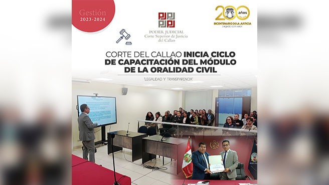 Corte Superior de Justicia del Callao inicia ciclo de capacitación del Módulo de la Oralidad Civil