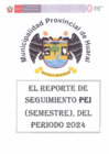 Vista preliminar de documento Reporte de Seguimiento  PEI (I Semestre), del Periodo 2024.
