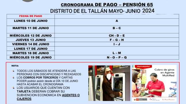 cronograma pensión 65