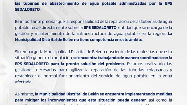 Comunicado ante la problemática de la A.V Participación cuadra 10