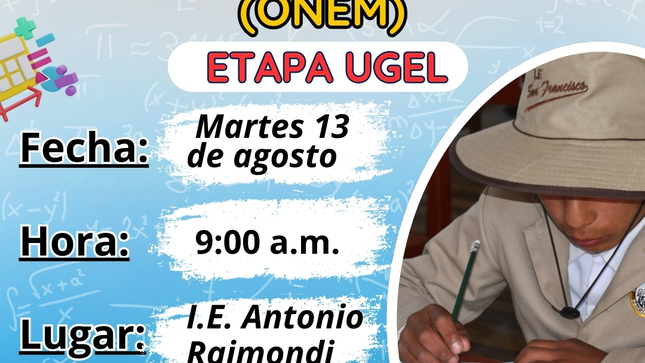 XX Olimpiada Nacional Escolar de Matemáticas-2024 (ONEM) Etapa UGEL