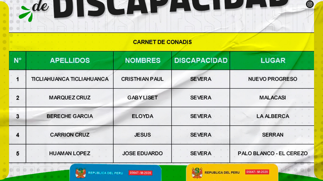 Entrega de carnets de discapacidad  