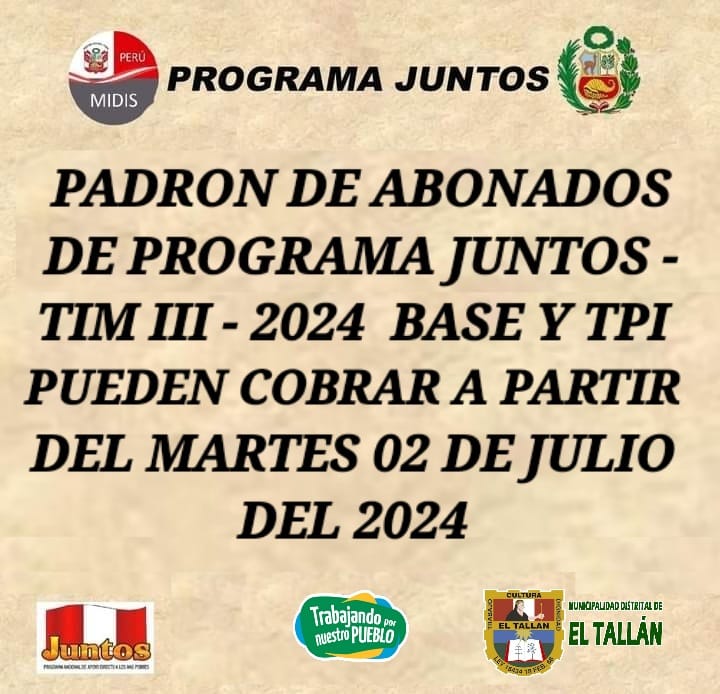 Foto sobre el padrón de abonados del Programa Juntos