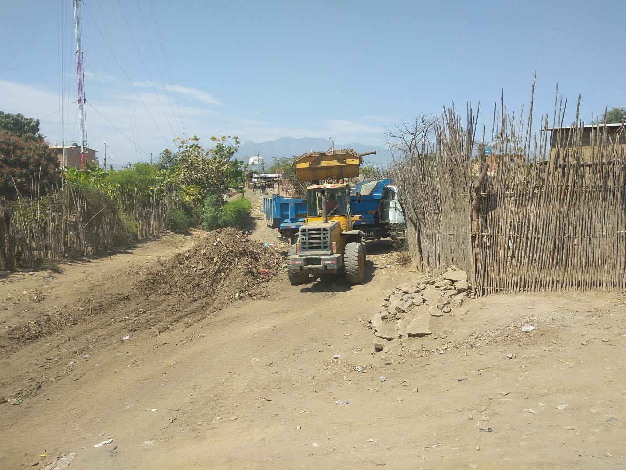 Imagen de trabajos de limpieza en el C.P. Cuculí