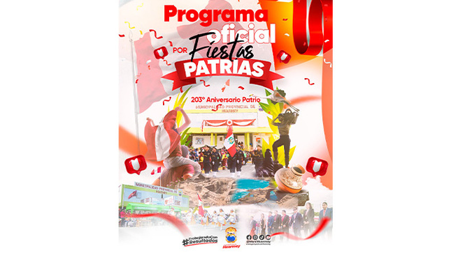 Programa oficial por Fiestas Patrias