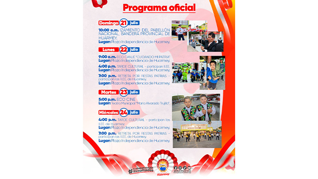 Programa oficial por Fiestas Patrias
