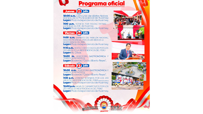 Programa oficial por Fiestas Patrias