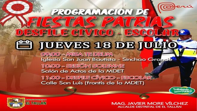 Foto de programa de fiestas patrias