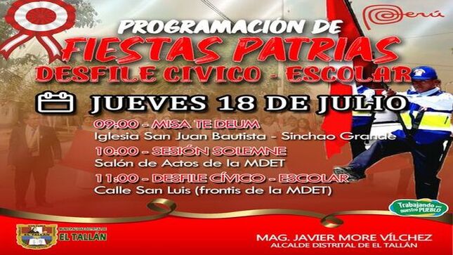 Foto de programa de fiestas patrias