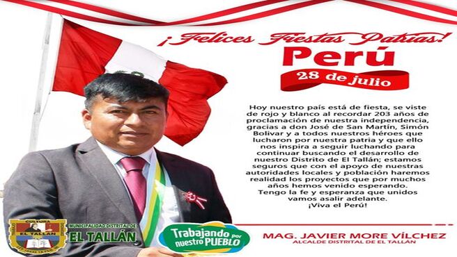 Foto de saludo por Fiestas Patrias