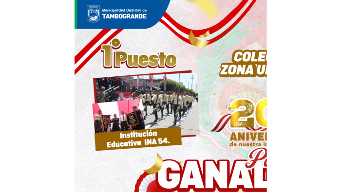 Ganadores del concurso de desfile escolar nivel secundario por los 203 años de independencia de nuestro PERÚ.
