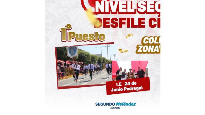 Ganadores del concurso de desfile escolar nivel secundario por los 203 años de independencia de nuestro PERÚ.