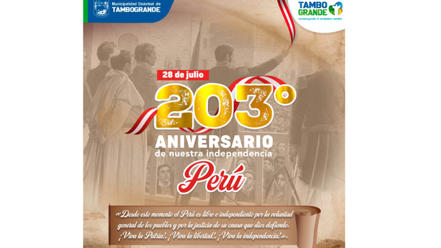 203 Años de independencia del Peru