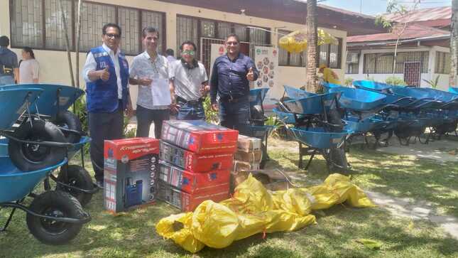 Gorel a través de la GRDS entrega herramientas de trabajo a la municipalidad del distrito de Cahuapanas