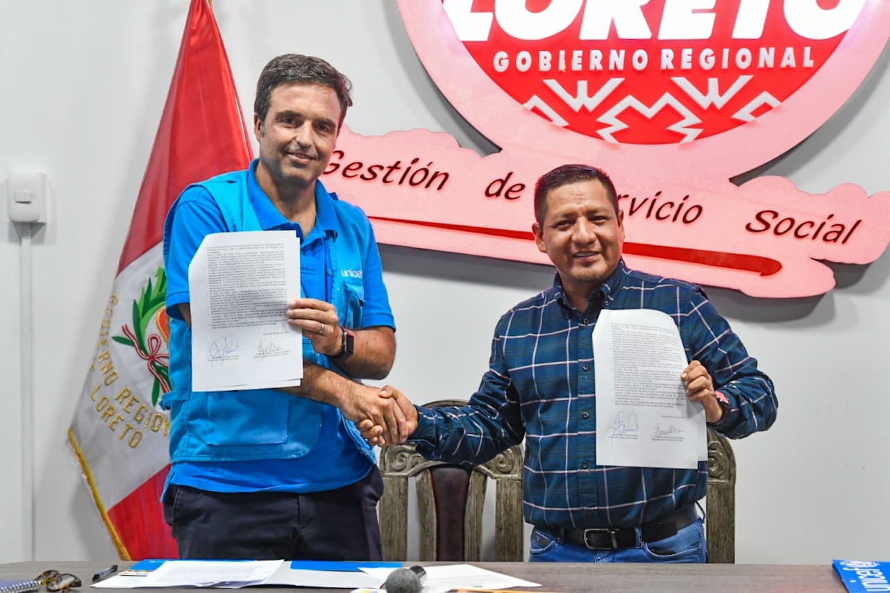 Gobierno Regional de Loreto y UNICEF firman declaración para trabajar por la niñez y adolescencia de la región.