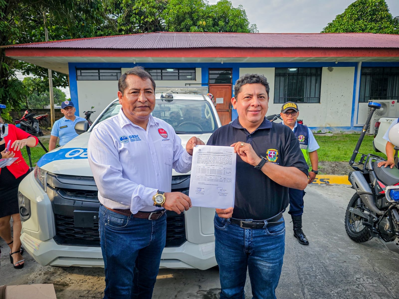 Gobierno Regional de Loreto entrega vehículos para reforzar patrullaje en San Juan Bautista.