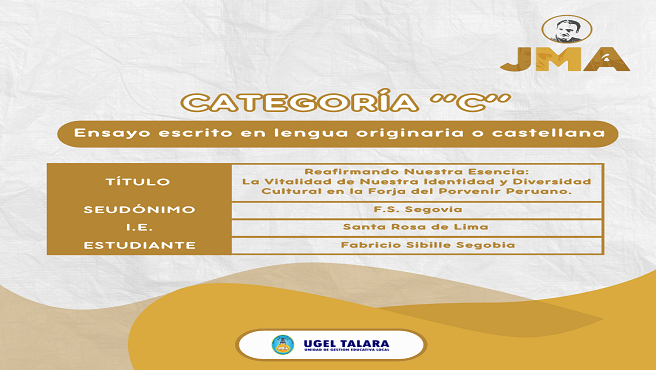 Ensayo escrito en lengua originaria o castellana