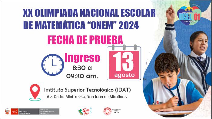 XX Olimpiada Nacional Escolar de Matemáticas - ONEM 2024