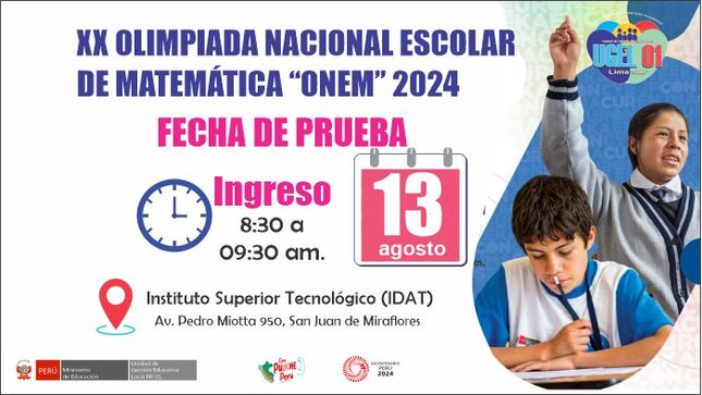 XX Olimpiada Nacional Escolar de Matemáticas  - ONEM 2024