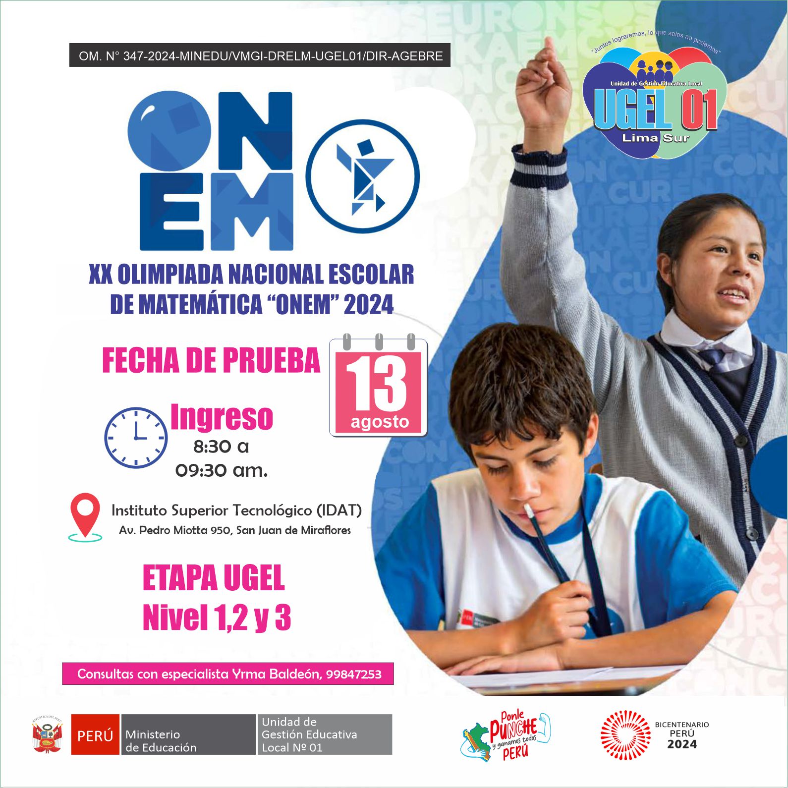 XX Olimpiada Nacional Escolar de Matemáticas - ONEM 2024