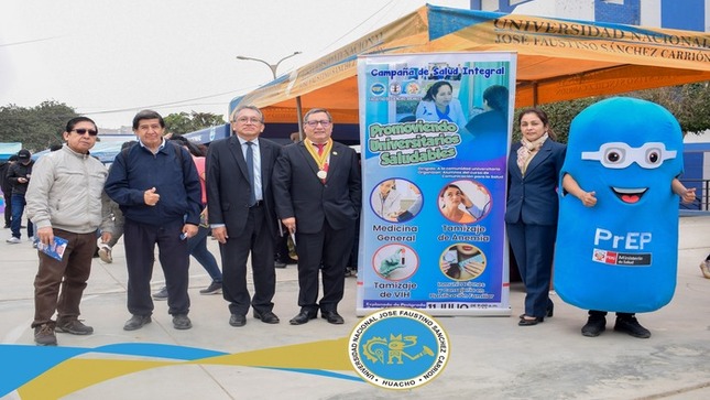 Estudiantes del VII ciclo de la Escuela Profesional de Ciencias de la Comunicación realizaron la jornada denominada: Campaña de Salud Integral Promoviendo Universidades Saludables. 