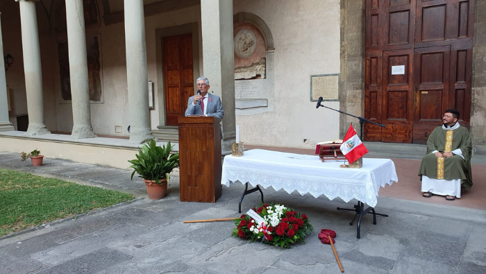 Connacionales en Italia conmemoran el 203° aniversario de la independencia del Perú