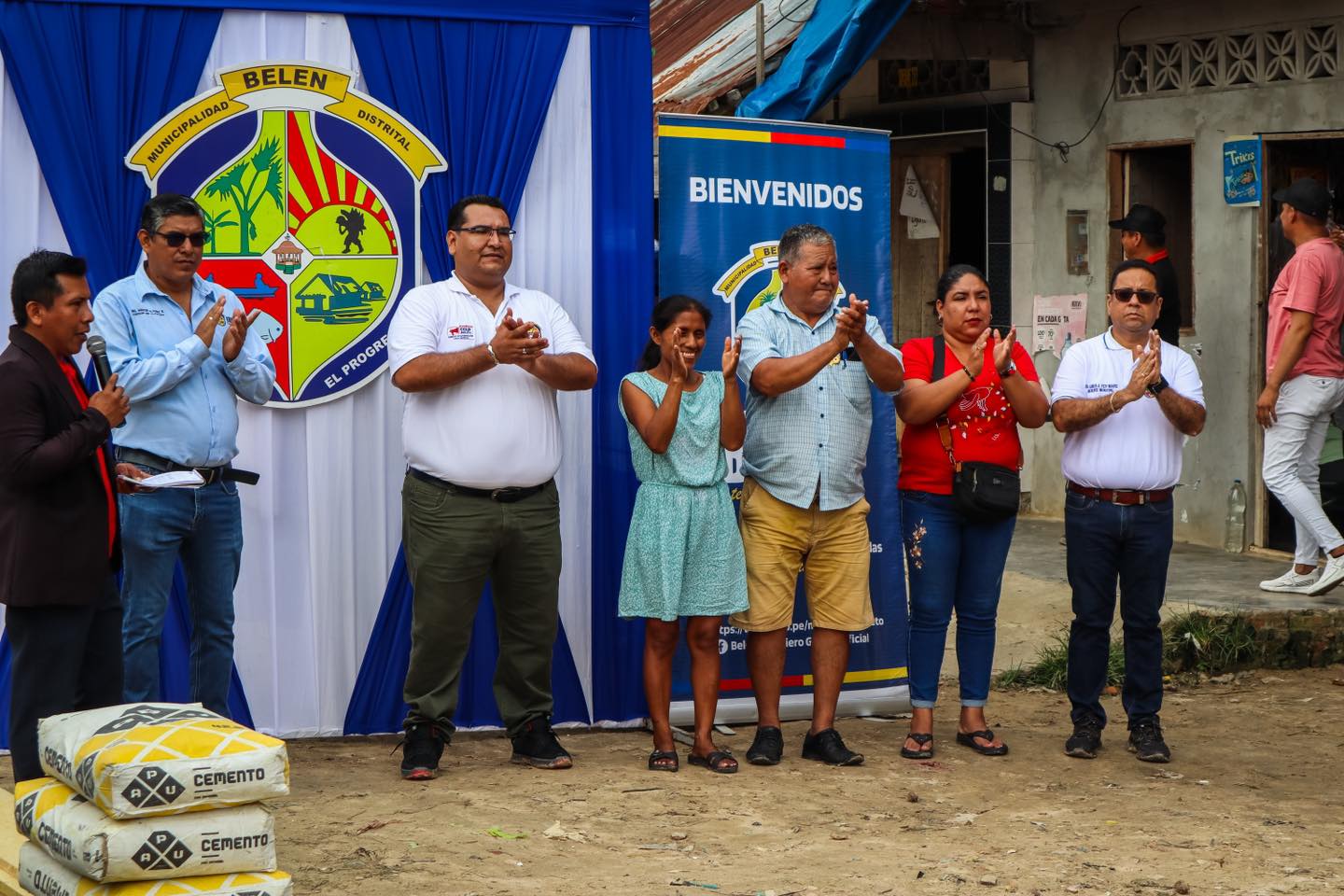 Entrega de materiales para culminación de puente y mejora de alcantarillado en el A.H ciudad jardin
