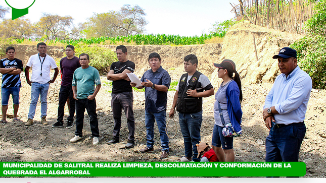 Municipalidad de Salitral realiza limpieza, descolmatación y conformación de la quebrada El Algarrobal 