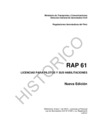Vista preliminar de documento RAP 61 - Nueva Edición, Revisión 02 - RD N° 599-2013-MTC/12 (HISTORICO)