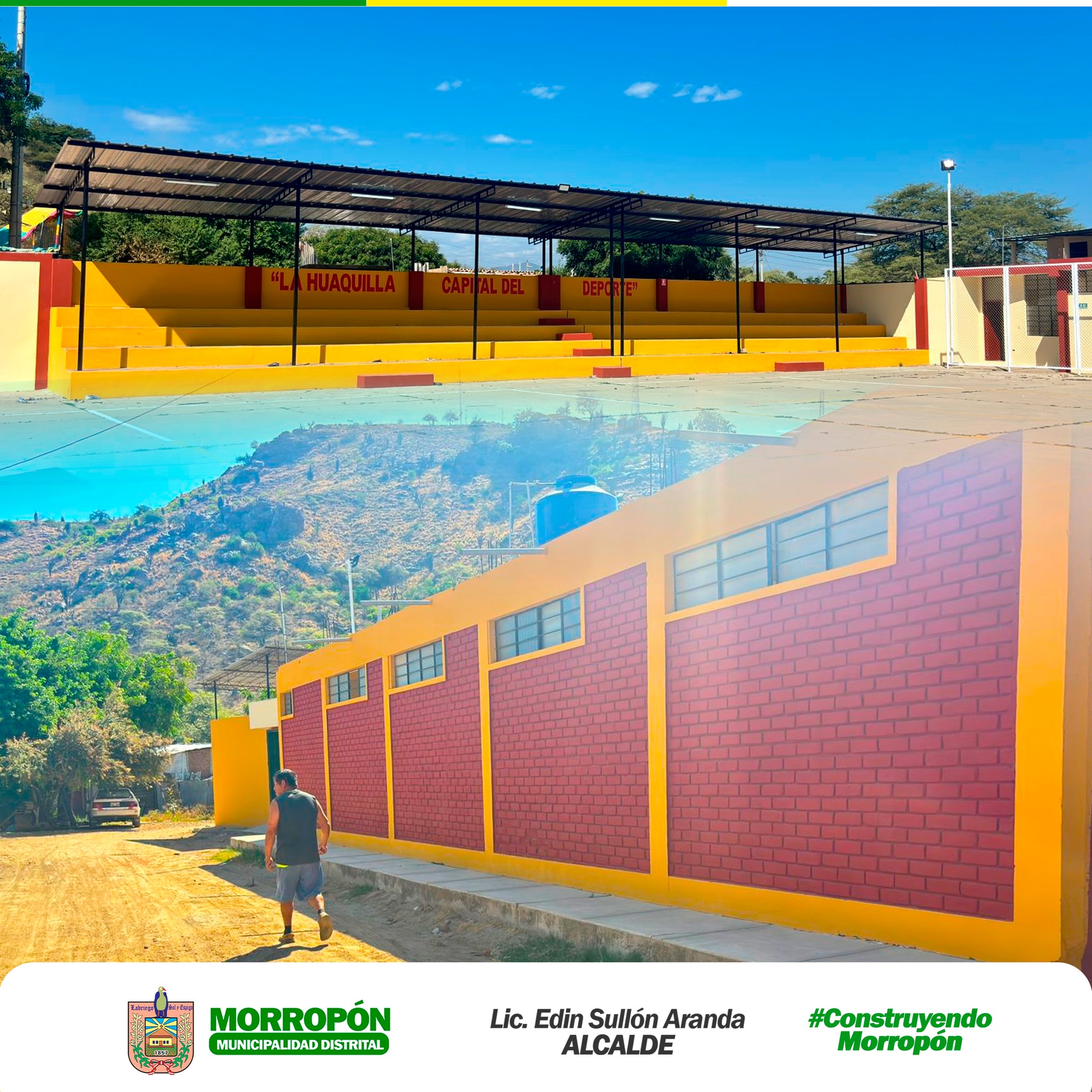 La Municipalidad Distrital de Morropón culmina Rehabilitación del Coliseo Gilberto Zapata del Caserío La Huaquilla.
