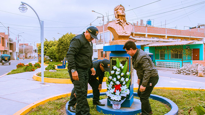 Homenaje a José Abelardo Quiñonez Gonzales, al conmemorarse los 83º aniversario de su inmolación y por el Día de la Fuerza Aérea del Perú.