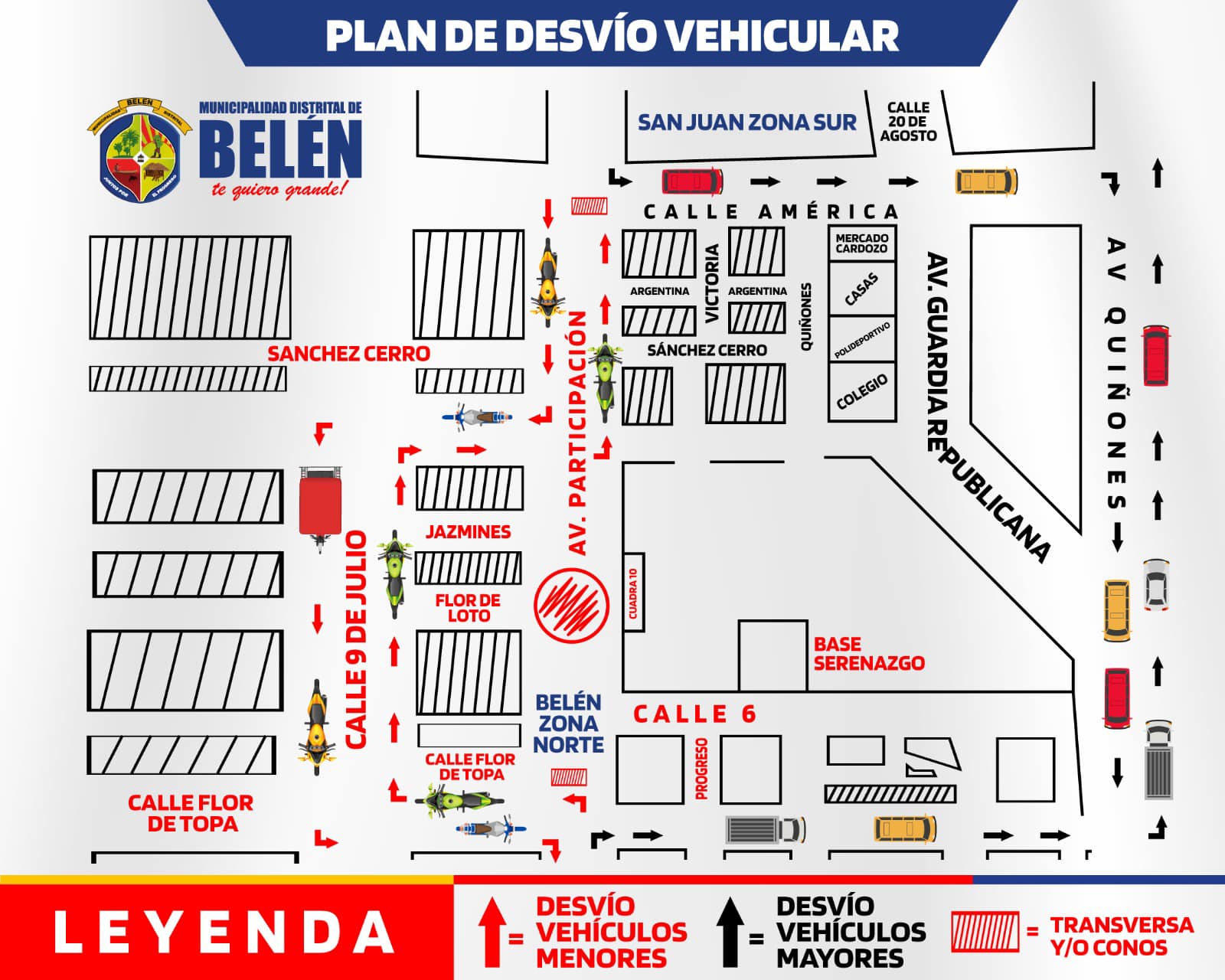 Plan de desvió vehicular