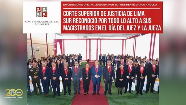 Corte Superior de Justicia de Lima Sur reconoció por todo lo alto a sus magistrados en el Día del Juez y la Jueza